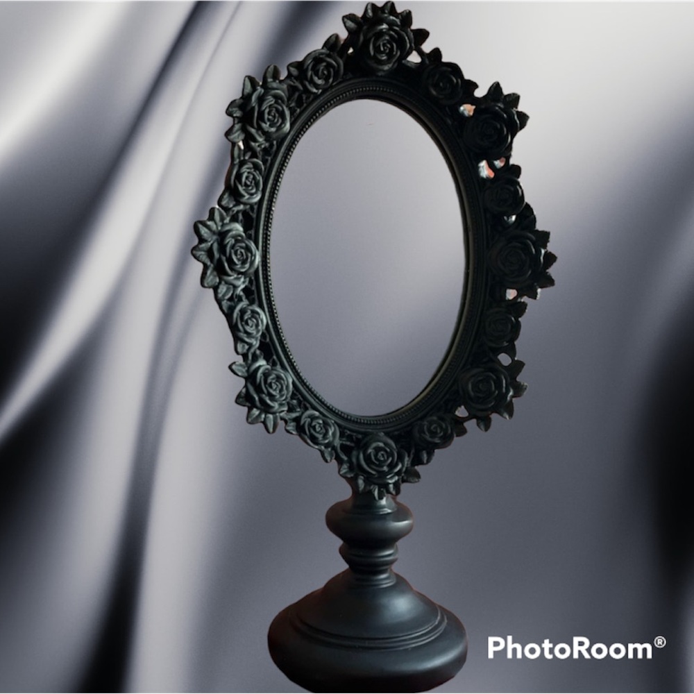 ALCHEMY ENGLAND BLACK ROSE TABLE DRESSING MIRROR BNWT